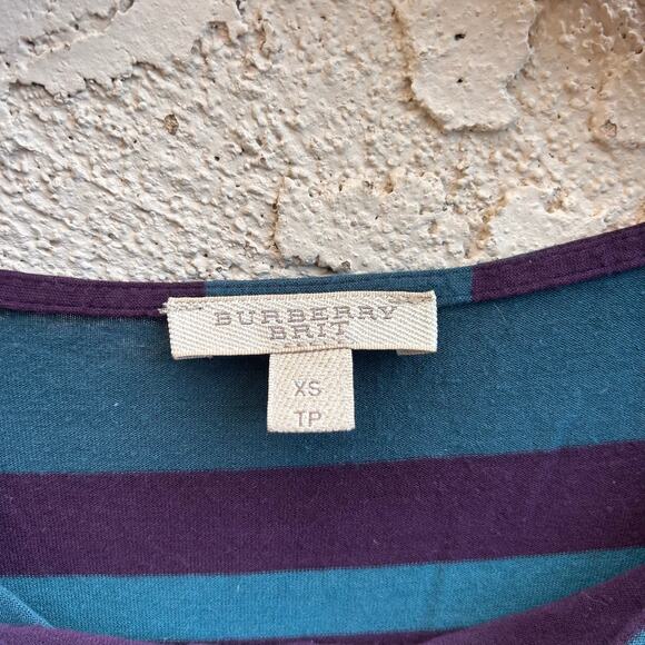 Vtg Burberry Brit Stripe y2k Knit Too Size XS - Picture 3 of 8